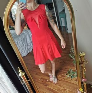 French Connection 'Dolly mesh flare dress'
